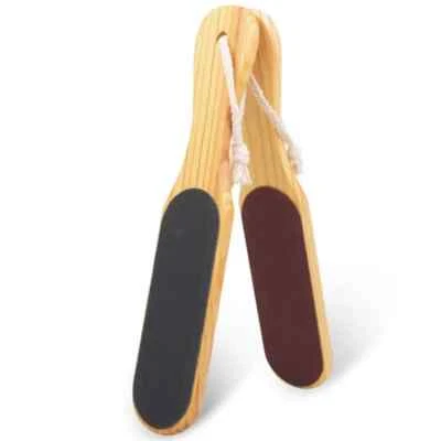 2PCS Foot Rasp Scrubber Pedicure Skin Callus Remover Double Sided Wooden - Image 1 of 4