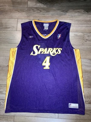 Camiseta deportiva Mwadi Mabika #4 LA Los Angeles Sparks WNBA Reebok XL autógrafa automática Foto 1 de 4