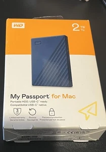 Western Digital WDBA2D0020BBL-WESN My Passport 2TB USB-C Portable External Hard - Picture 1 of 1