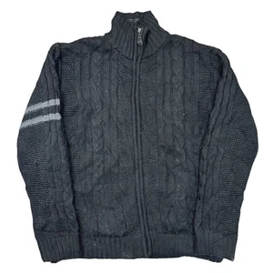 Kim Action Wool Jacket Full Zip Wool Blend Cable Black Mens Large - Picture 1 of 7