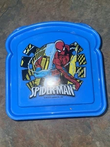 🕷️ Spiderman Kids' Sandwich Box 5" x 5" x 1.5" Black/Blue - Picture 1 of 2