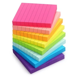 8 Pads Lined Sticky Notes 3x3 Sticky Notes with Lines Self-Stick 3x3 8 Pads - Picture 1 of 7