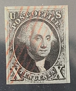 19th century us stamps Scott # 2 four margins, PF cert, BOLD COLOR. - Picture 1 of 3
