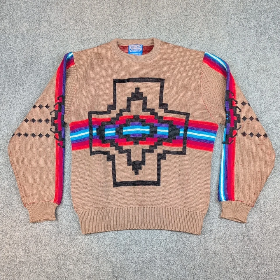 Vtg Pendleton Sweater High Grade Western Wear Virgin Wool Aztec USA Made XL - Image 1 of 4