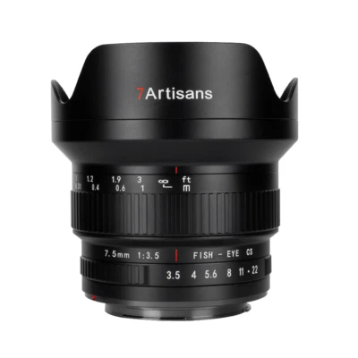 7Artisans 7.5mm F3.5 Fisheye APS-C Wide Angle Manual Lens for EF mount Camera - Image 1 of 4