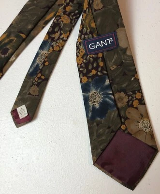 Corbata bohemia floral retro vintage GANT para hombre años 70 hecha en EE. UU. Foto 1 de 4