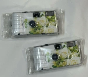 Paquete de 2 cámaras desechables florales listas para usar de 35 mm con flash caducadas - Imagen 1 de 9