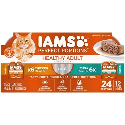 IAMS Perfect Portions Healthy Grain Free Wet Cat Food, Variety Packs, 12 Twin... - Image 1 of 4