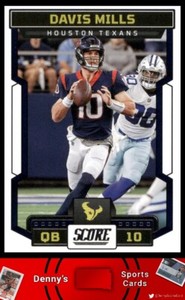 2023 Score #1 Davis Mills Houston Texans Football Card