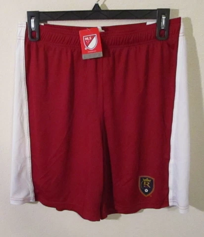 NWT Adidas Real Salt Lake MLS Mens Replica Game Shorts L Red/White MSRP$40 Cover
