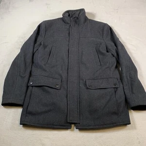 Kenneth Cole Jacket Mens Medium Gray Coat Zip Up Wool Blend Bomber Reaction - Picture 1 of 12