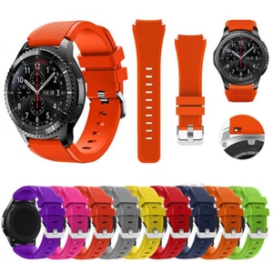22mm For Samsung Galaxy Watch 3 45mm 46mm Gear S3 Silicone Sport Band Strap - Picture 1 of 38