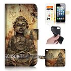 ( For Iphone 5 / 5s ) Wallet Flip Case Cover Aj40380 Buddha