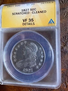 1827 BUSTO CON CAPPUCCIO FIFTY CENT ANACS IN PERFETTE CONDIZIONI 35 - Foto 1 di 2