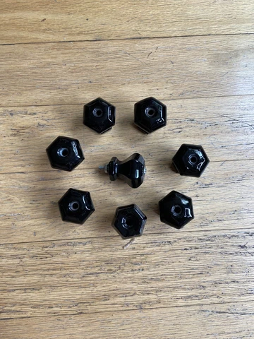 Vintage Glass Black Drawer Knobs or Pulls / $12 Each / J004 Cover