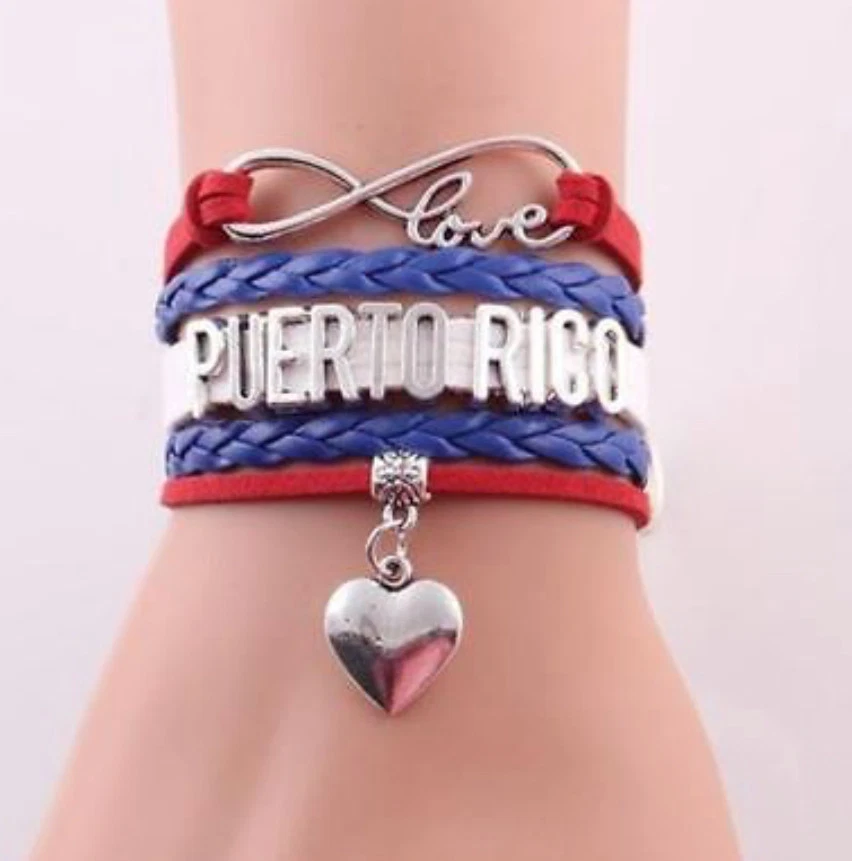  Браслеты-подвески ручной работы из натуральной кожи цвета PUERTO RICO LOVE сплав - Изображение 1 из 1