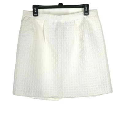 Женская текстурированная юбка Katherine Barclay Montreal цвета слоновой кости выше колена размер 12 - Изображение 1 из 4