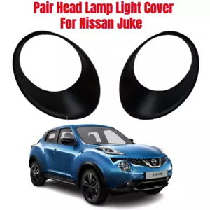 Pair Headlight Cover Matte Black Front Trim For Nissan Juke Hatchback 2016-2017 - Picture 1 of 6