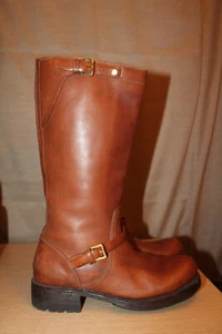 RALPH LAUREN Purple Label Harness Tall Mid-Calf Riding Boots 7 B British Tan - Picture 1 of 20