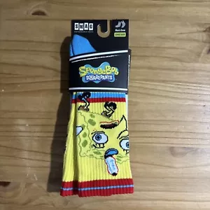Calze SpongeBob Squarepants Crew Uomo 1 Paio Taglia Unica SWAG NOS NUOVE CON SCATOLA - Foto 1 di 2