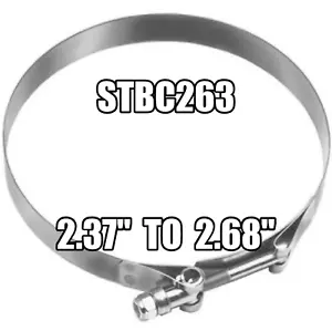 DIXON 2.37" to 2.68" Stainless Steel T-Bolt Hose Clamp - STBC263 - Picture 1 of 2
