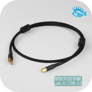 Cable de señal de fiebre USB cable plateado base 2.0 línea de salida de datos puerto A puerto B - Imagen 1 de 4
