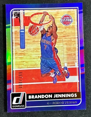2015-16 Donruss Silver Holo #26 Brandon Jennings /199 pistões  - Imagem 1 de 2