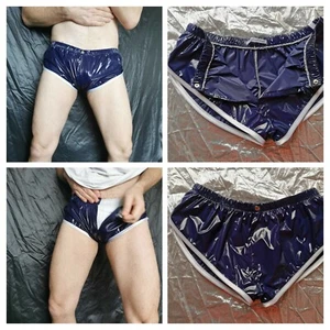 * OPEN SNAP FLY * PANTALONCINI SPRINTER in nylon lucido ultrasottile rivestito PU (XS>2XL) - Foto 1 di 12
