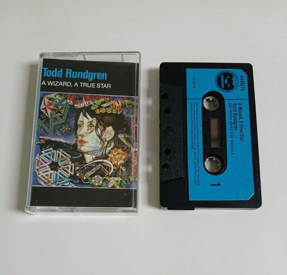 TODD RUNDGREN A WIZARD A TRUE STAR CASSETTE TAPE 1973 PAPER LABEL BEARSVILLE UK - Image 1 of 1