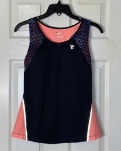 Fila Bust Zip Racerback Reflective Stripes Peplum Work Out Tank Size Small - Picture 1 of 5