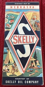 Hoja de ruta de carretera de colección Skelly Oil Co Nebraska hoja de ruta cortesía 1968 - Imagen 1 de 2
