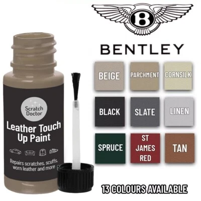 THE SCRATCH DOCTOR Pintura de retoque de cuero BENTLEY para reparar tu asiento de coche 13 colores