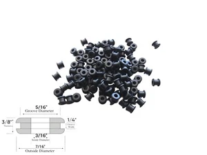 (100) 3/16" Inside Diameter Rubber Grommet - 1/4" Groove - Fits 5/16" Holes - Picture 1 of 2