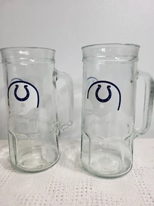 Vintage Indianapolis Colts Fisher Peanuts Glass Beer Mug Helmet - Picture 1 of 4