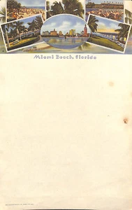 Set x 64 c1940 Vintage Stationery w/ Miami Beach Color Graphics - Bild 1 von 3