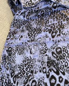 Fabric Lot 1 Yard 12 Inches 58 W Blue Black Animal Print Terry Cloth One Way Nap - Picture 1 of 7