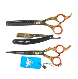 Xcellence Barber Salon Hair Cutting Scissors Shears, Thinning Shears Set of 4 - Picture 1 of 10