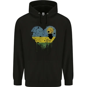 Love Rwanda Flag Rwandan Day Football Childrens Kids Hoodie - Picture 1 of 3