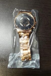 Geneva Calendar Rose Gold Quartz Mechanical Wristwatch