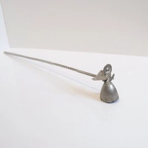 "Extintor de velas de ángel chapado en plata vintage Napier mango giratorio 11" - Imagen 1 de 9