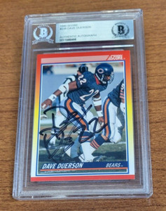 Dave Duerson signed 1990 Score card # 238 Beckett BAS 85 Bears