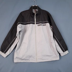 Kenpo Men's Windbreaker Jacket Mock Neck Full Zip Gray & Black Actual Size M - Picture 1 of 9