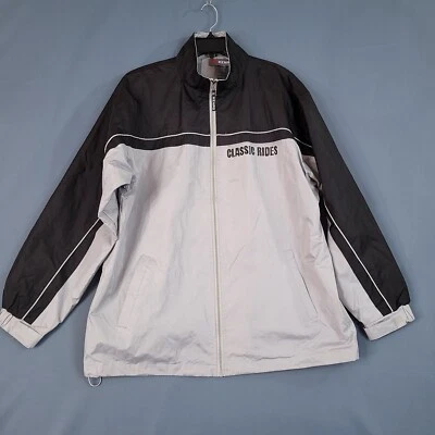 Kenpo Men's Windbreaker Jacket Mock Neck Full Zip Gray & Black Actual Size M - Image 1 of 4