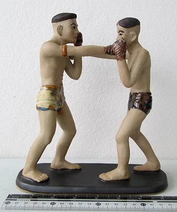 NiCe! Figuras de boxeo de porcelana de Muay Thai golpe recto 100% HECHAS A MANO - Imagen 1 de 4