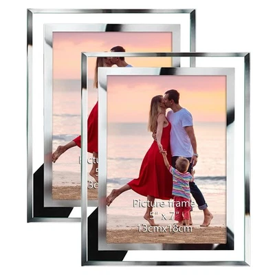 5x7 Picture Frames Modern 5 by 7 Inch Glass Picture Frame Friends Gifts for 5... - Image 1 of 4