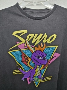 Spyro Dragon Activision Black T Shirt size Large Video Game Graphic Tee - Picture 1 of 6