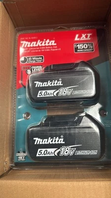 Paquete de 2 baterías de iones de litio para kit BL1850B-2 LXT 18V 5Ah - TOTALMENTE NUEVAS SELLADAS EE. UU. Foto 1 de 2