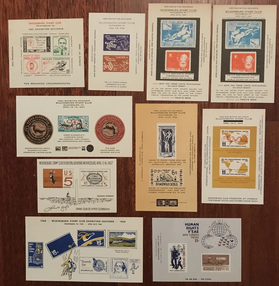 Wilkinsburg Stamp Club 1961-1969 10 diff. cinderella ss  • MLH OG/NG VF US-0189 - Image 1 of 1