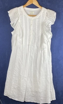 Vestido midi de algodón bordado Max Studio blanco talla XL forrado ligero coqueto Foto 1 de 4