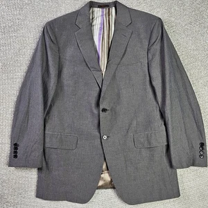 Etro Milano Italy Mens 42R Seersucker Gray Sport Jacket Blazer Jacket Cotton - Picture 1 of 23
